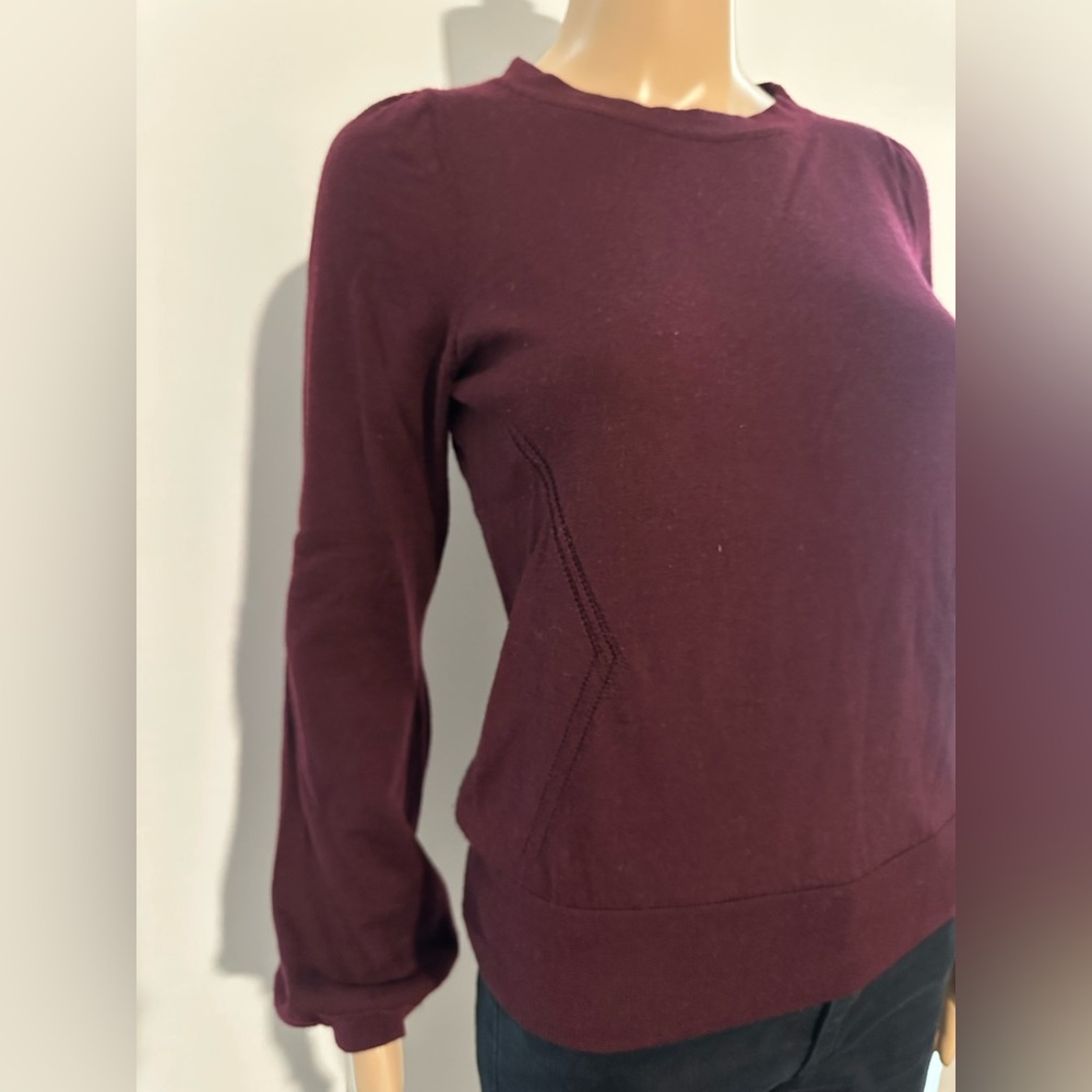 100% Merino Wool Burgundy Sweater by Dutch brand Plein Publique in XS